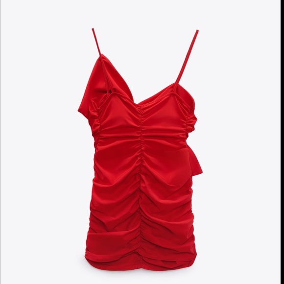 Zara bow ruched red dress,Valentine’s Day - Picture 14 of 16